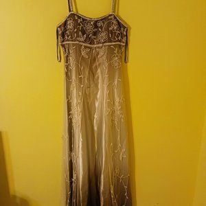 Cache Ombre Beaded Spaghetti Strap with a scarf